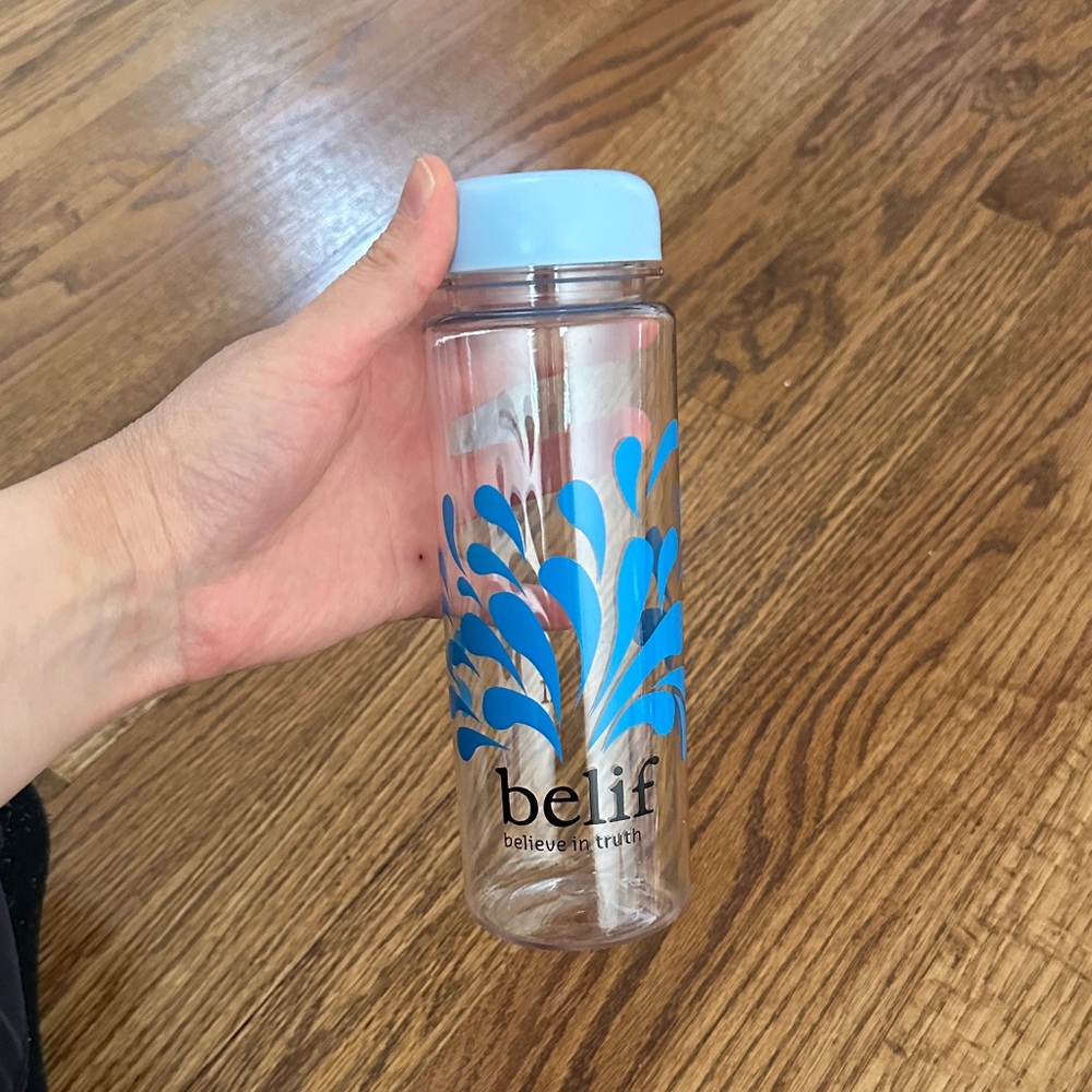 Light Blue Patterned Water Bottle - Clear Travel Bottle